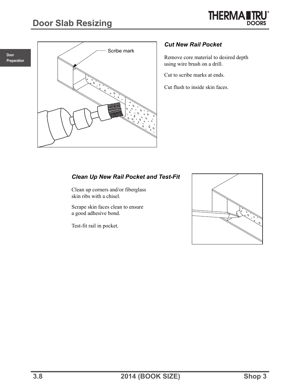 Door slab resizing | Therma-Tru SHOP 3 Door Preparation - Book Size User Manual | Page 8 / 65