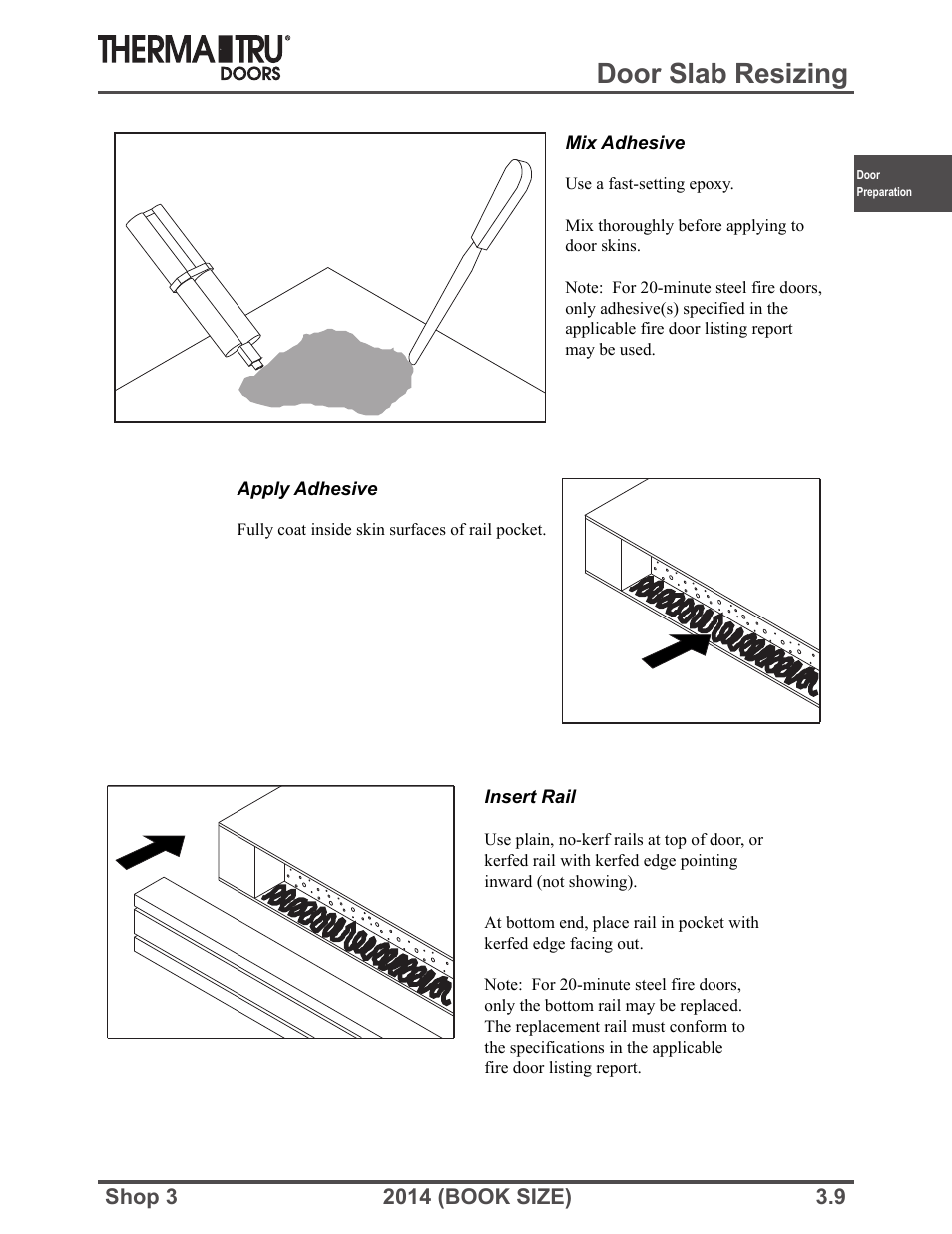 Door slab resizing | Therma-Tru SHOP 3 Door Preparation - Book Size User Manual | Page 9 / 65