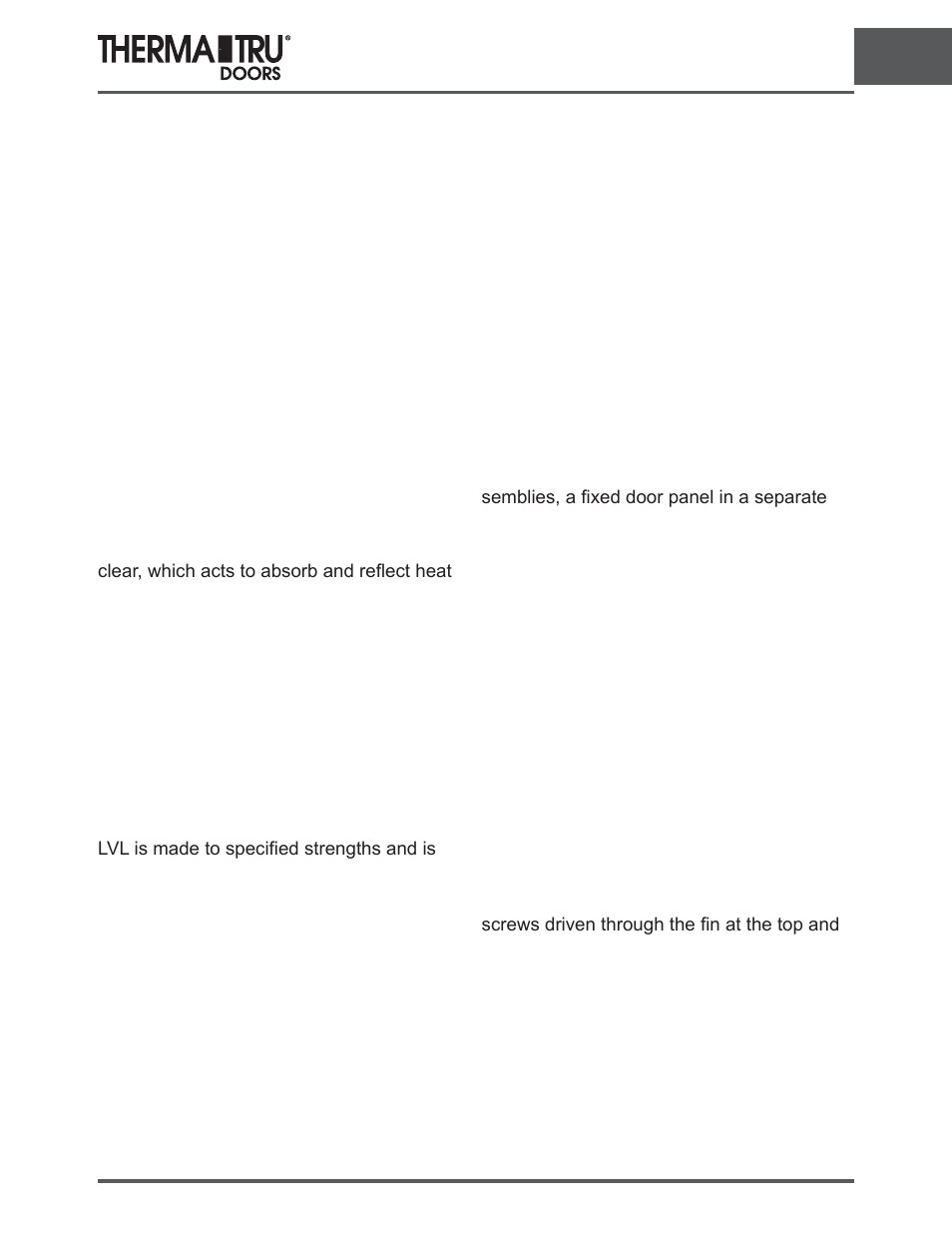 Glossary of door shop terms | Therma-Tru SHOP 1 General Information - U1 Revised User Manual | Page 7 / 11