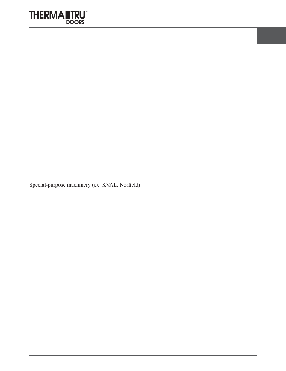 Equipment | Therma-Tru SHOP 2 Equipment and Facilities - U1 Revised User Manual | Page 3 / 9