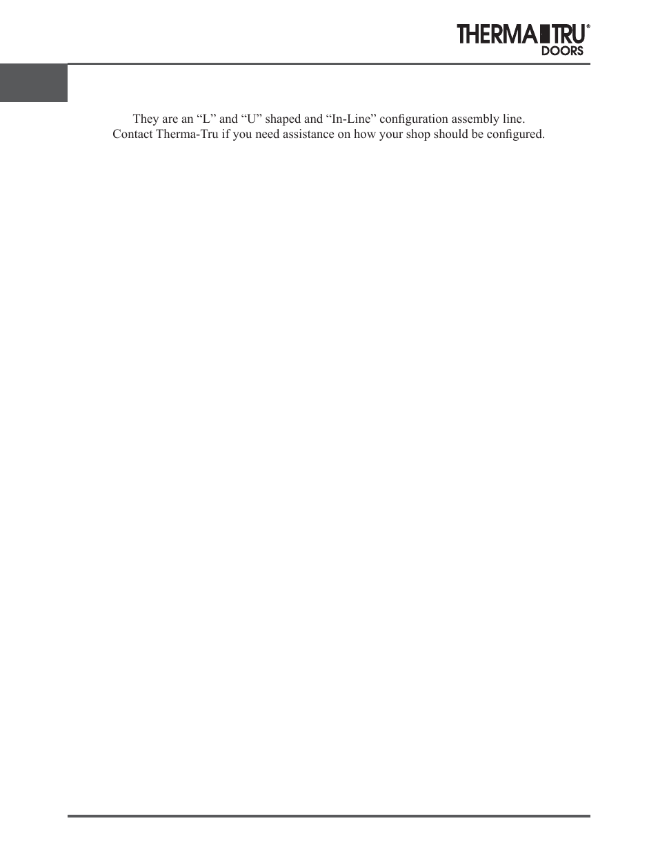 Shop layout | Therma-Tru SHOP 2 Equipment and Facilities - U1 Revised User Manual | Page 6 / 9