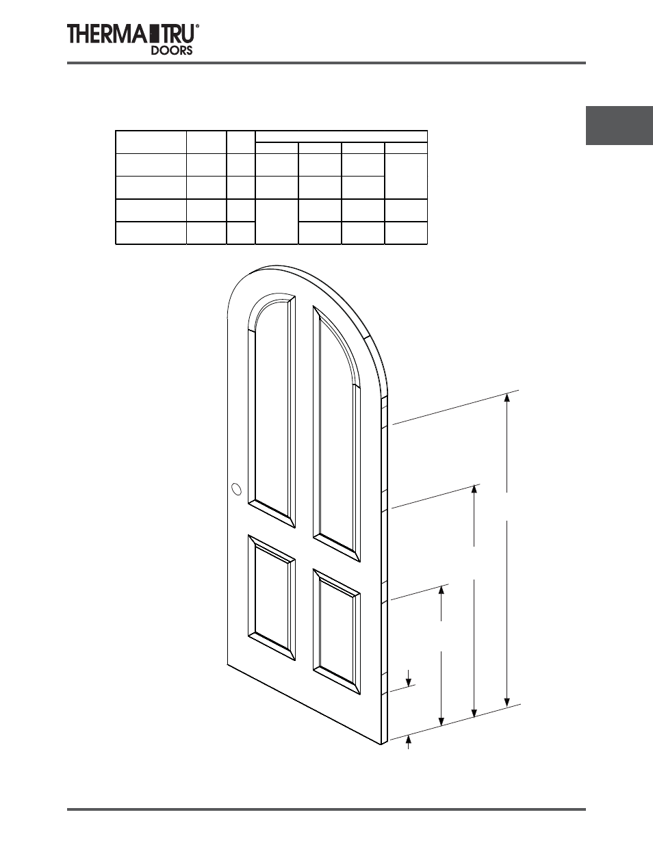 Hinge preparation radius top door, Mark bottom of hinge mortises | Therma-Tru SHOP 3 Door Preparation - U1 Revised User Manual | Page 17 / 65