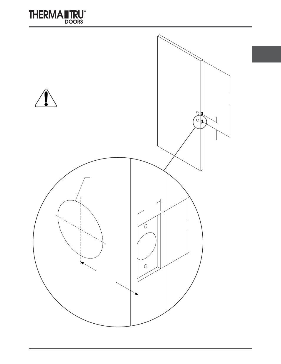 Lock preparation 90 minute steel fire door | Therma-Tru SHOP 3 Door Preparation - U1 Revised User Manual | Page 21 / 65