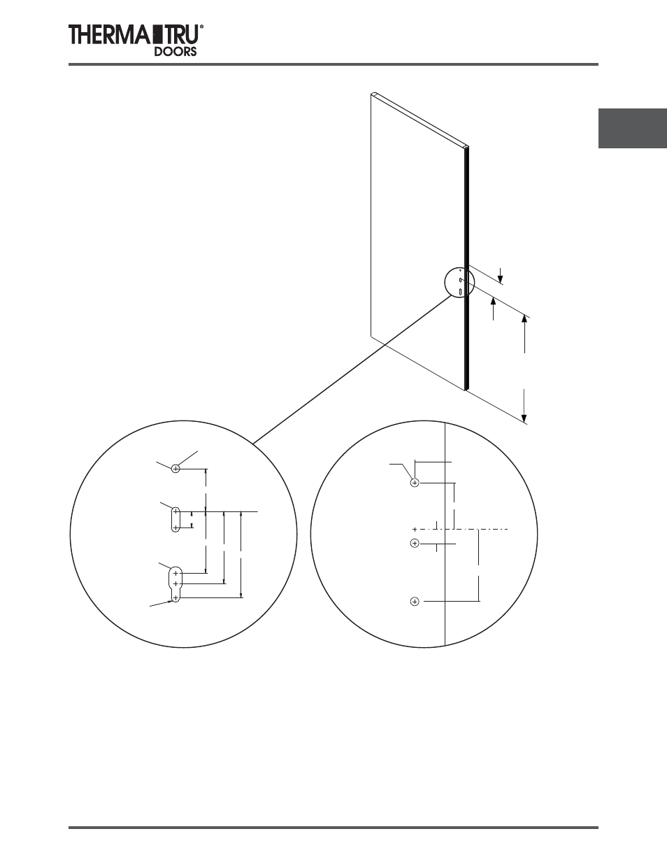 Multipoint lock preparation, Multipoint lock preparation dummy lock preparation | Therma-Tru SHOP 3 Door Preparation - U1 Revised User Manual | Page 23 / 65