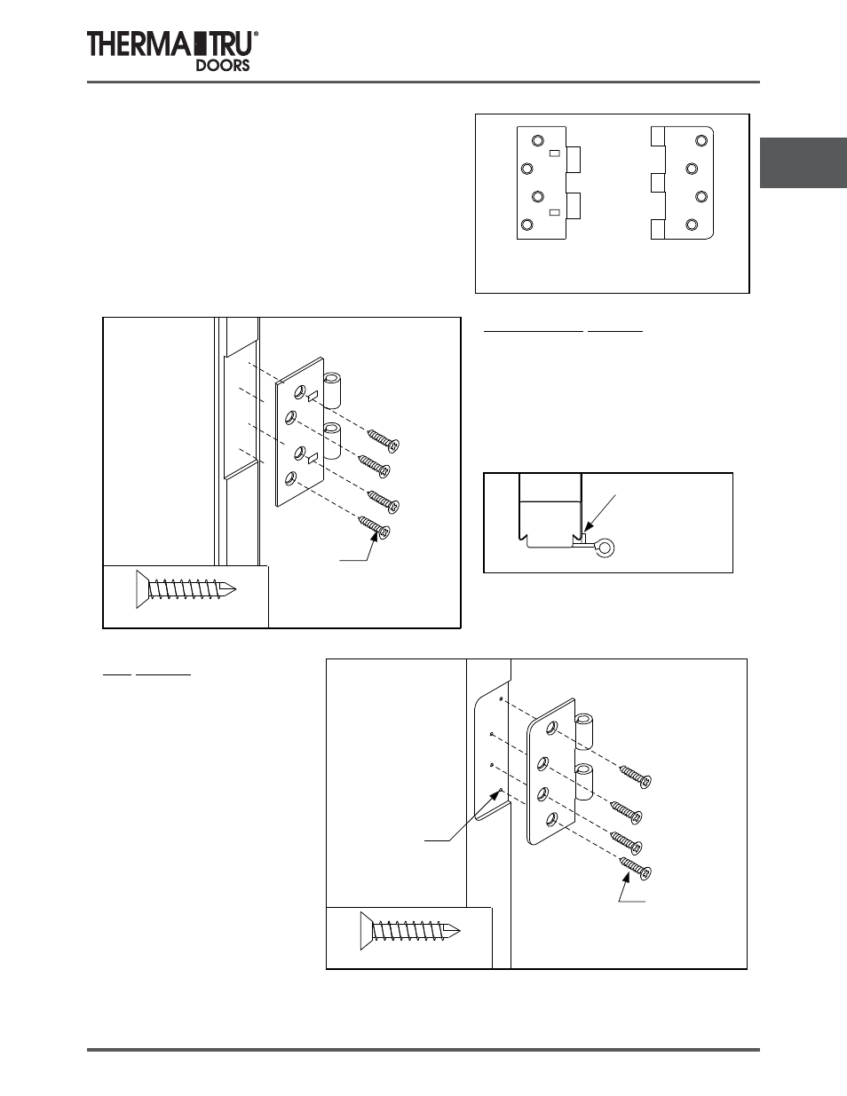Hinge installation | Therma-Tru SHOP 3 Door Preparation - U1 Revised User Manual | Page 41 / 65