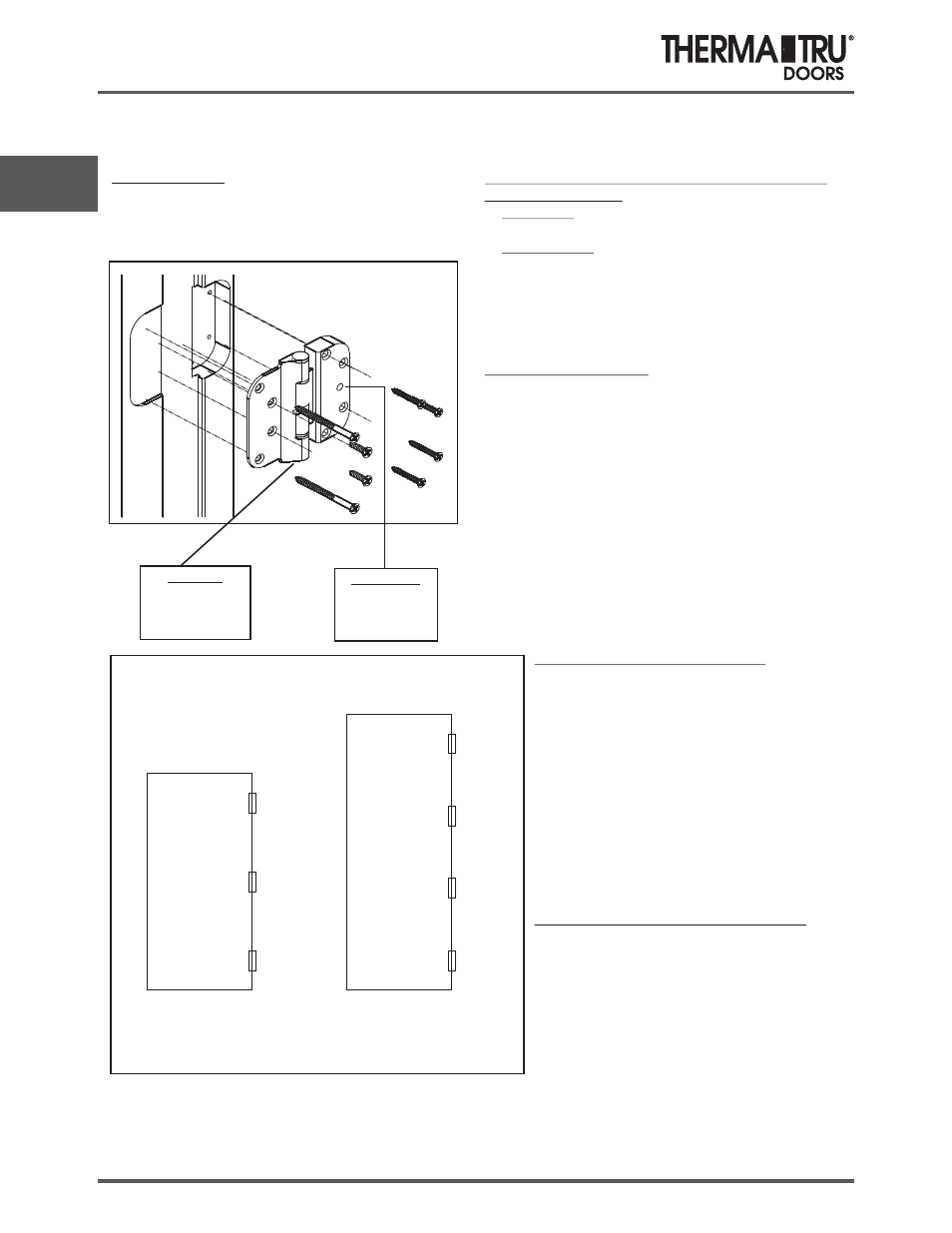 Hinge installation | Therma-Tru SHOP 3 Door Preparation - U1 Revised User Manual | Page 42 / 65