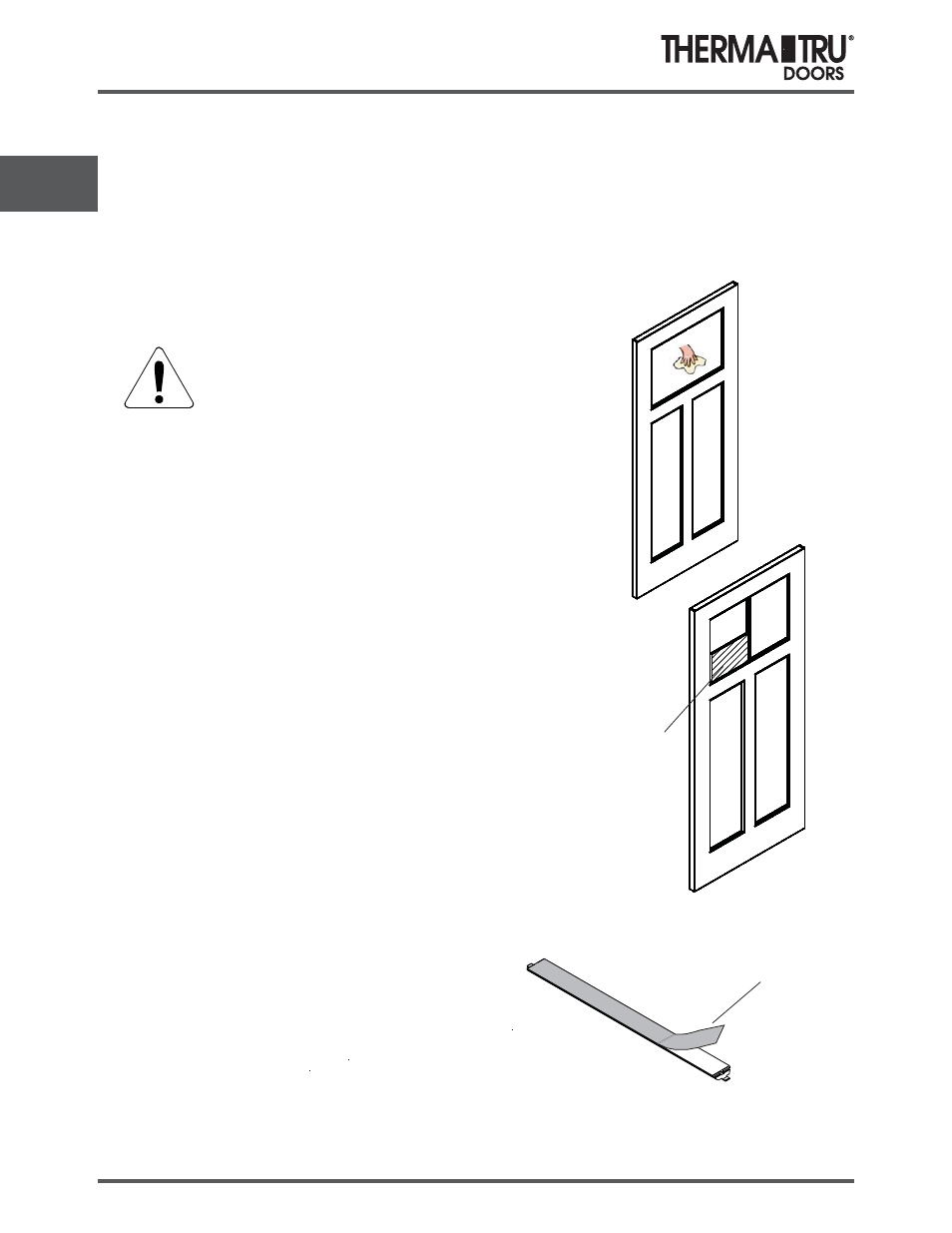 Example, Lite divider installation (classic-craft) | Therma-Tru SHOP 3 Door Preparation - U1 Revised User Manual | Page 50 / 65