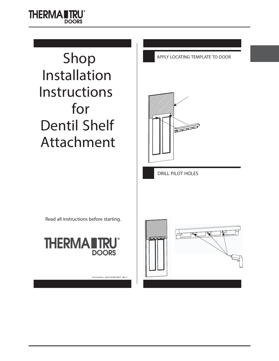 Dentil shelf attachment (classic-craft) | Therma-Tru SHOP 3 Door Preparation - U1 Revised User Manual | Page 57 / 65