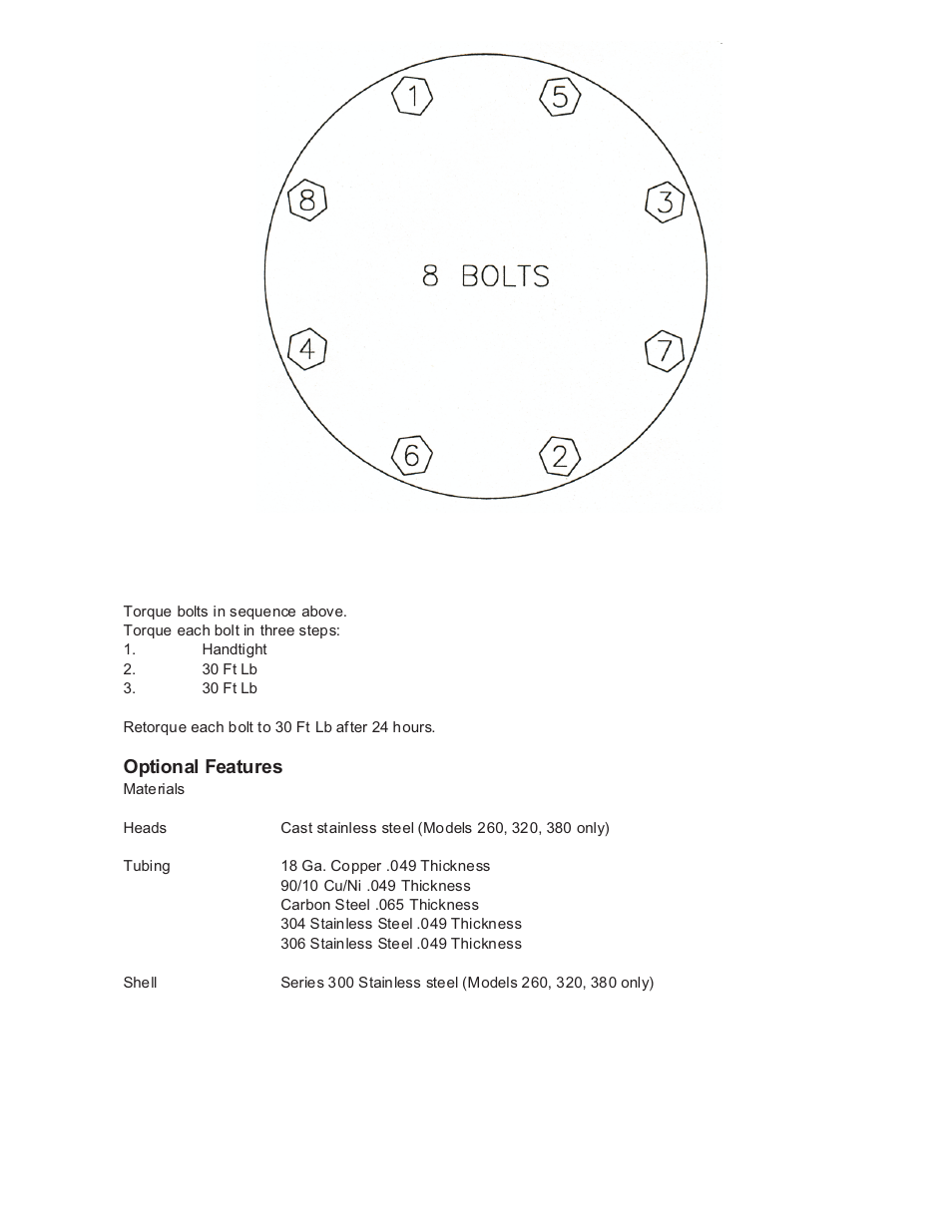 Optional features | Thrush Stainless Steel Straitube Heat Exchangers User Manual | Page 2 / 2