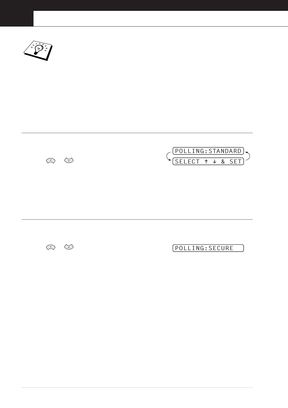 10 polling, Polling receive, Setup for polling receive (standard) | Setup for polling receive with secure code, Chapter 10, Polling | Brother FAX-727 User Manual | Page 65 / 125