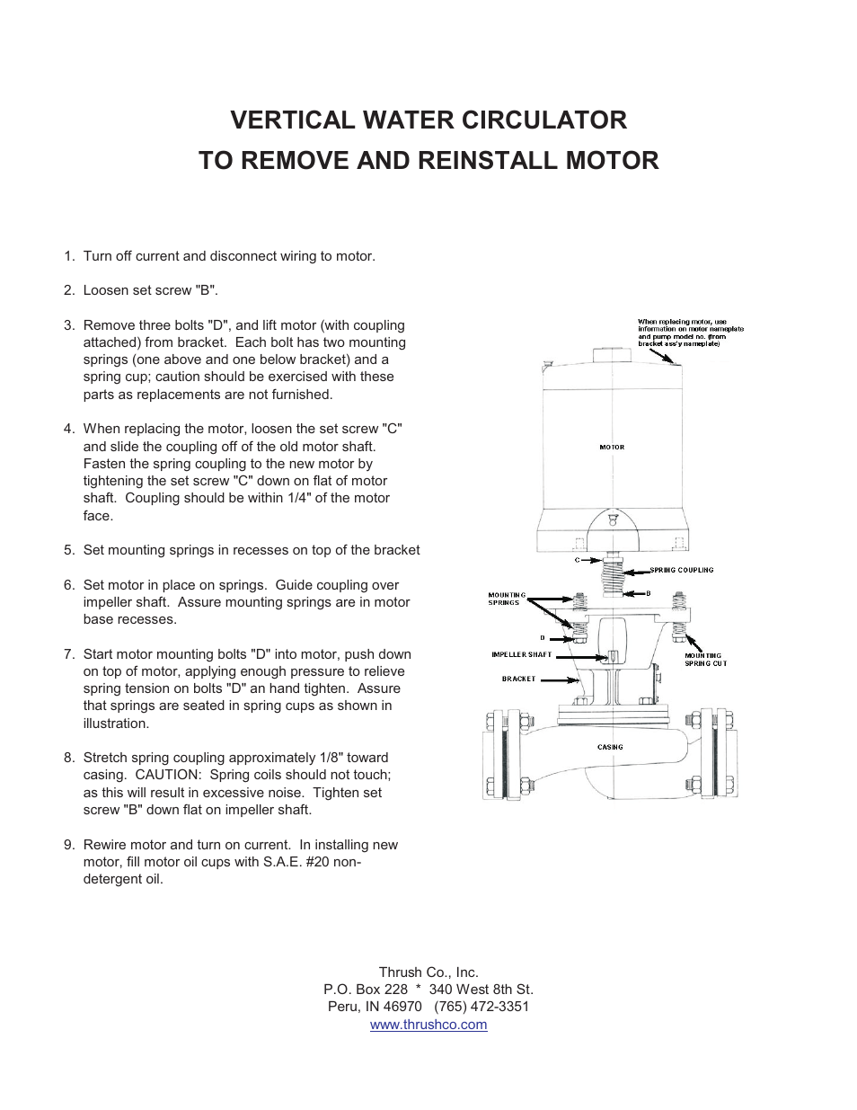 Thrush Vertical Water CCirculators User Manual | Page 2 / 4