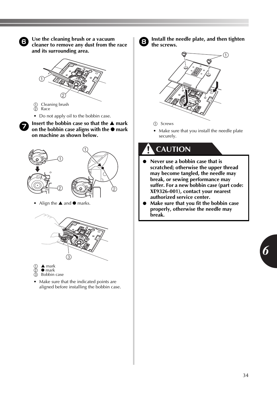 Caution | Brother 888-X56 User Manual | Page 35 / 40