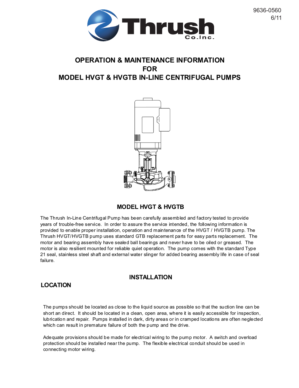 Thrush HVGTB User Manual | 4 pages