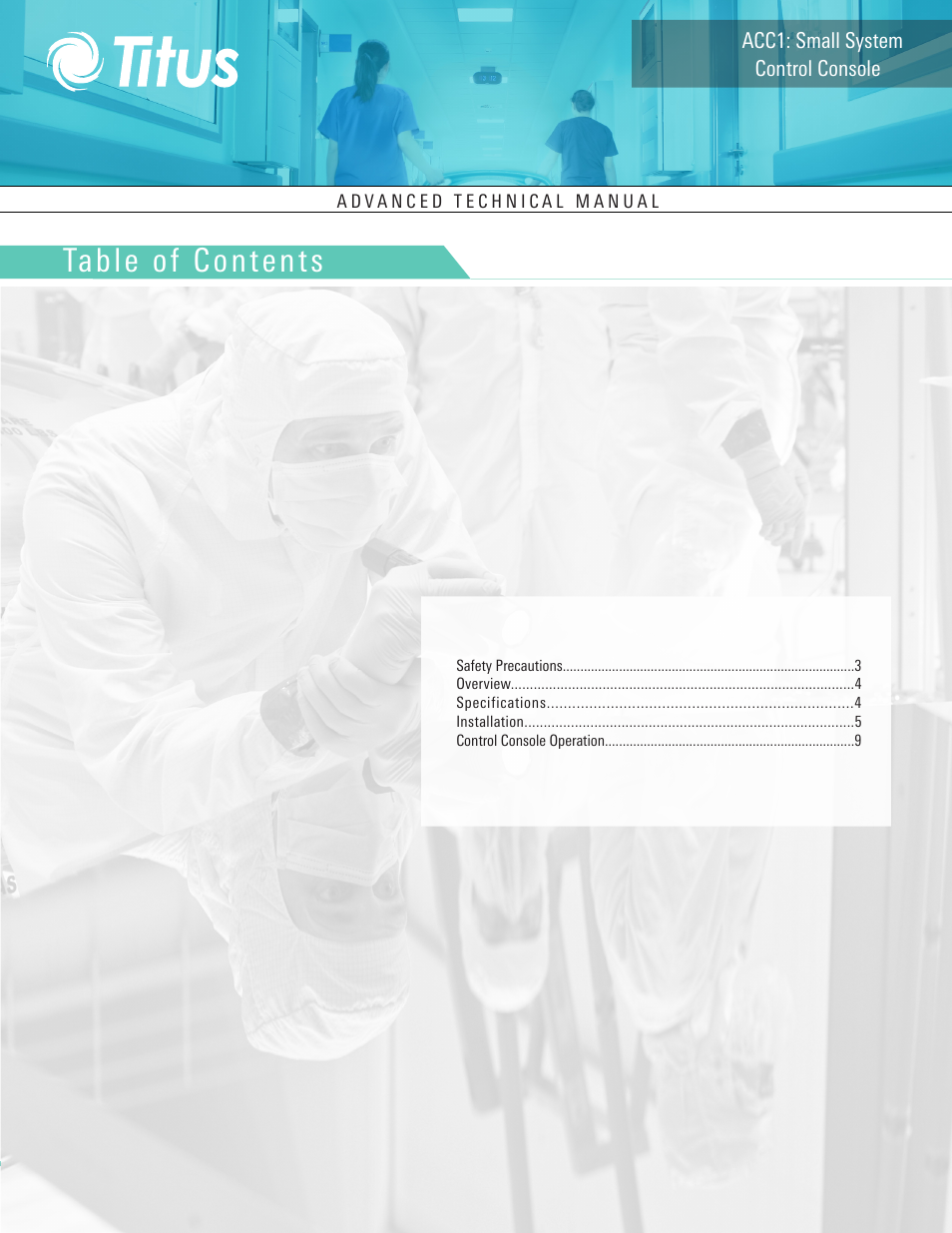 Titus ACC1 Small System Console User Manual | Page 2 / 12