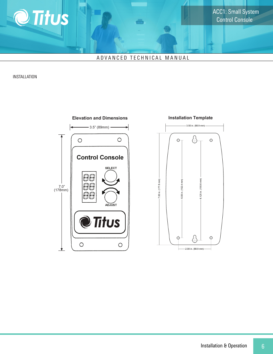 Control console acc1: small system | Titus ACC1 Small System Console User Manual | Page 6 / 12