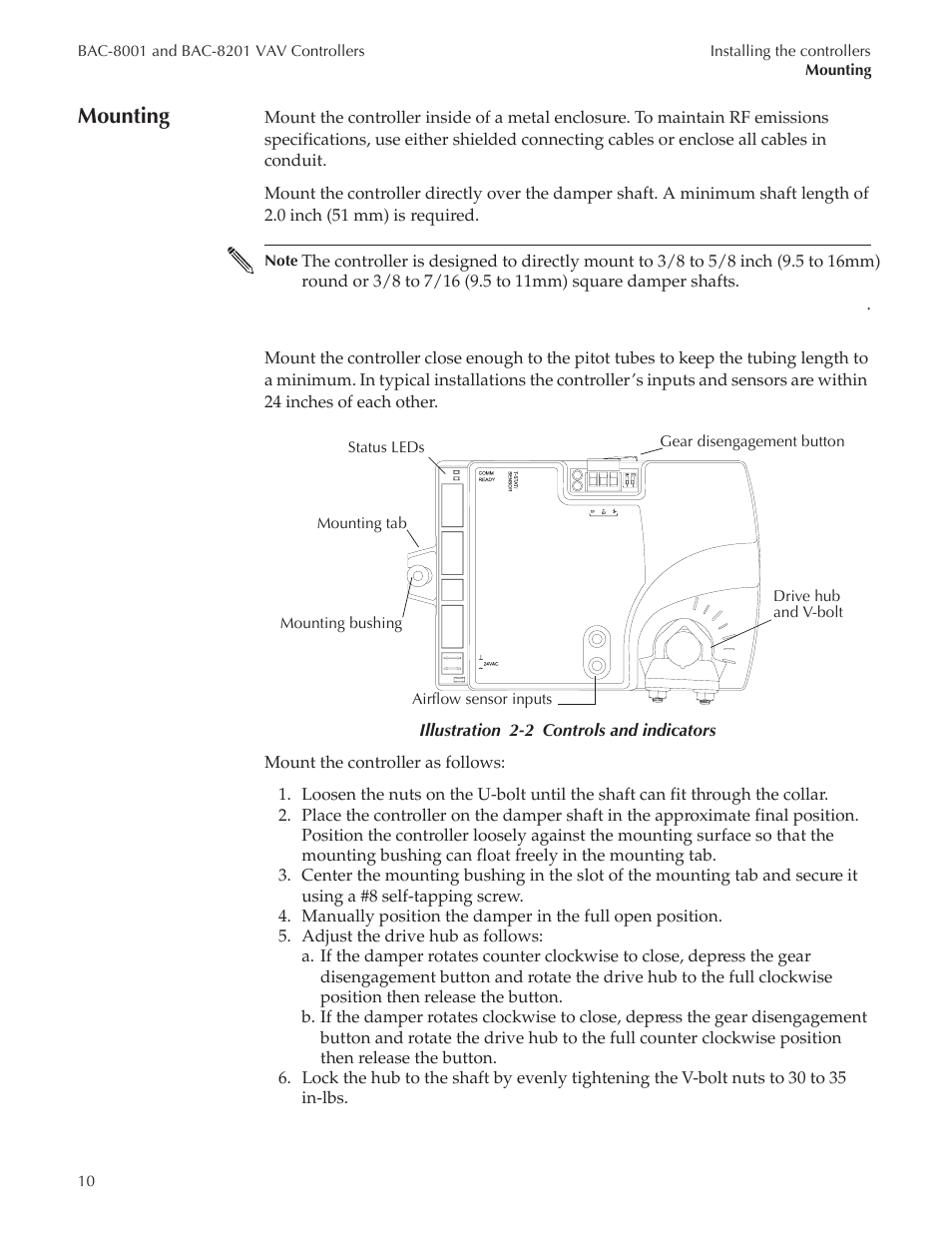 Bac-8001 draft222_13, Mounting | Titus Alpha BAC-8001/BAC-8201 Cooling Only User Manual | Page 10 / 21