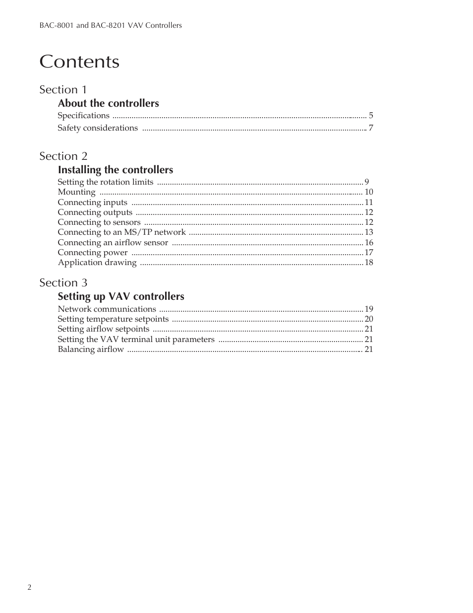 Titus Alpha BAC-8001/BAC-8201 Cooling Only User Manual | Page 2 / 21