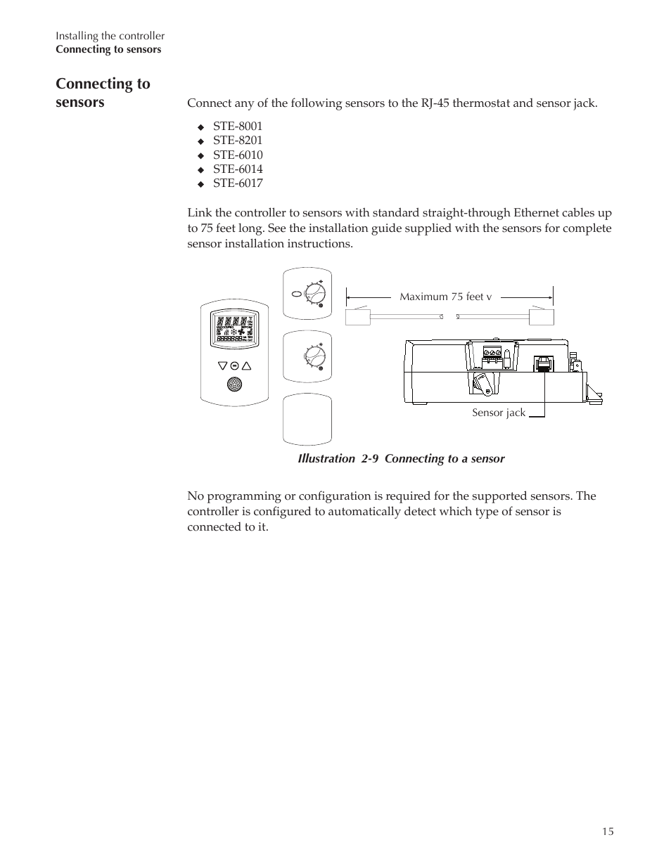 Bac-8007 draft7_18, Connecting to sensors | Titus Alpha BAC-8007/BAC-8207 Dual Duct User Manual | Page 15 / 26