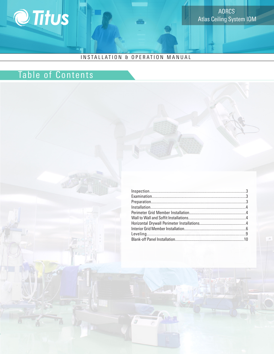 Titus Atlas Operating Room Ceiling System (AORCS) User Manual | Page 2 / 10