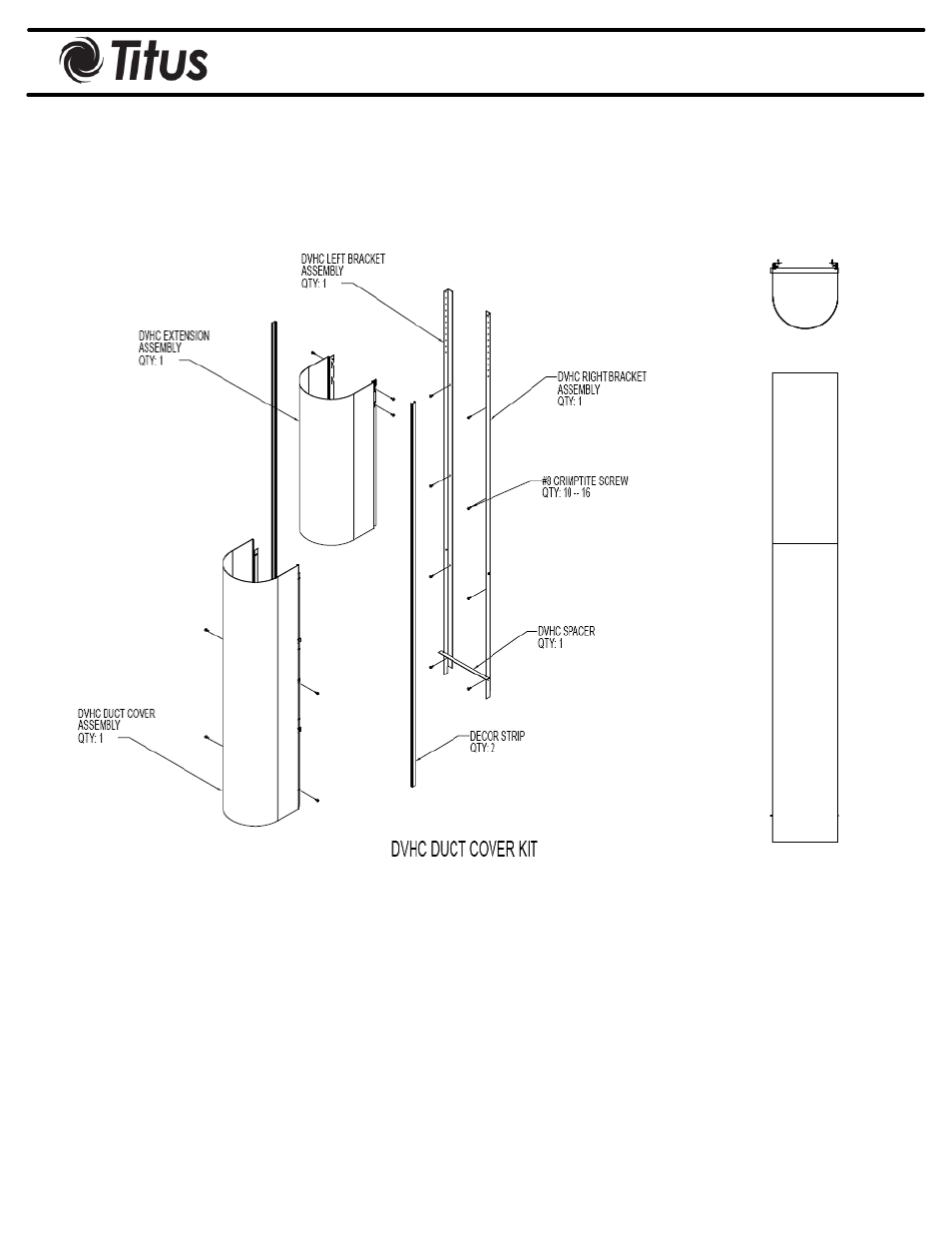 Installation manual, Dvhc duct cover installation | Titus Displacment Ventilation User Manual | Page 12 / 22