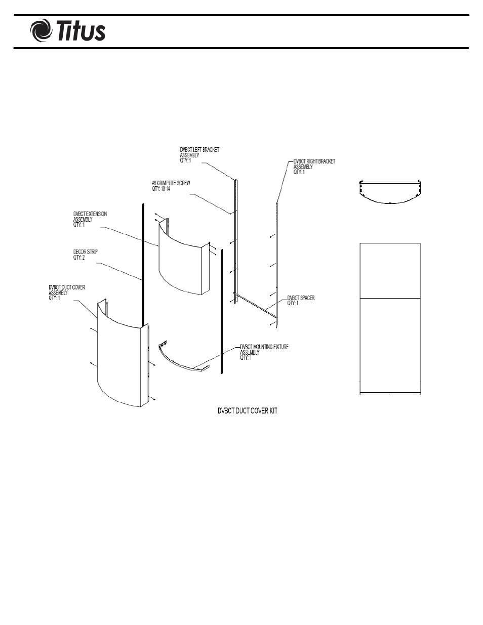 Installation manual, Dvbc duct cover installation | Titus Displacment Ventilation User Manual | Page 16 / 22