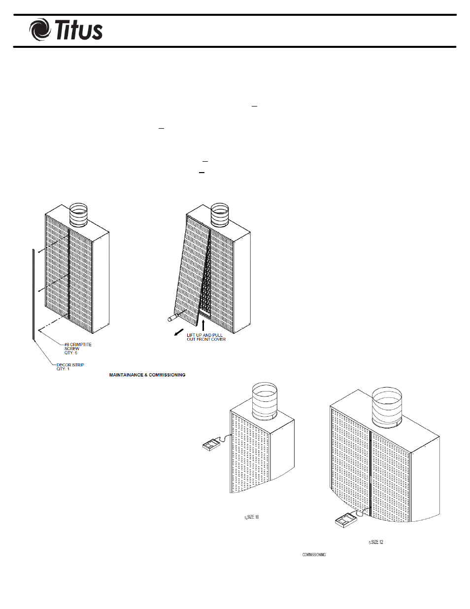 Installation manual, Dvri installation | Titus Displacment Ventilation User Manual | Page 21 / 22