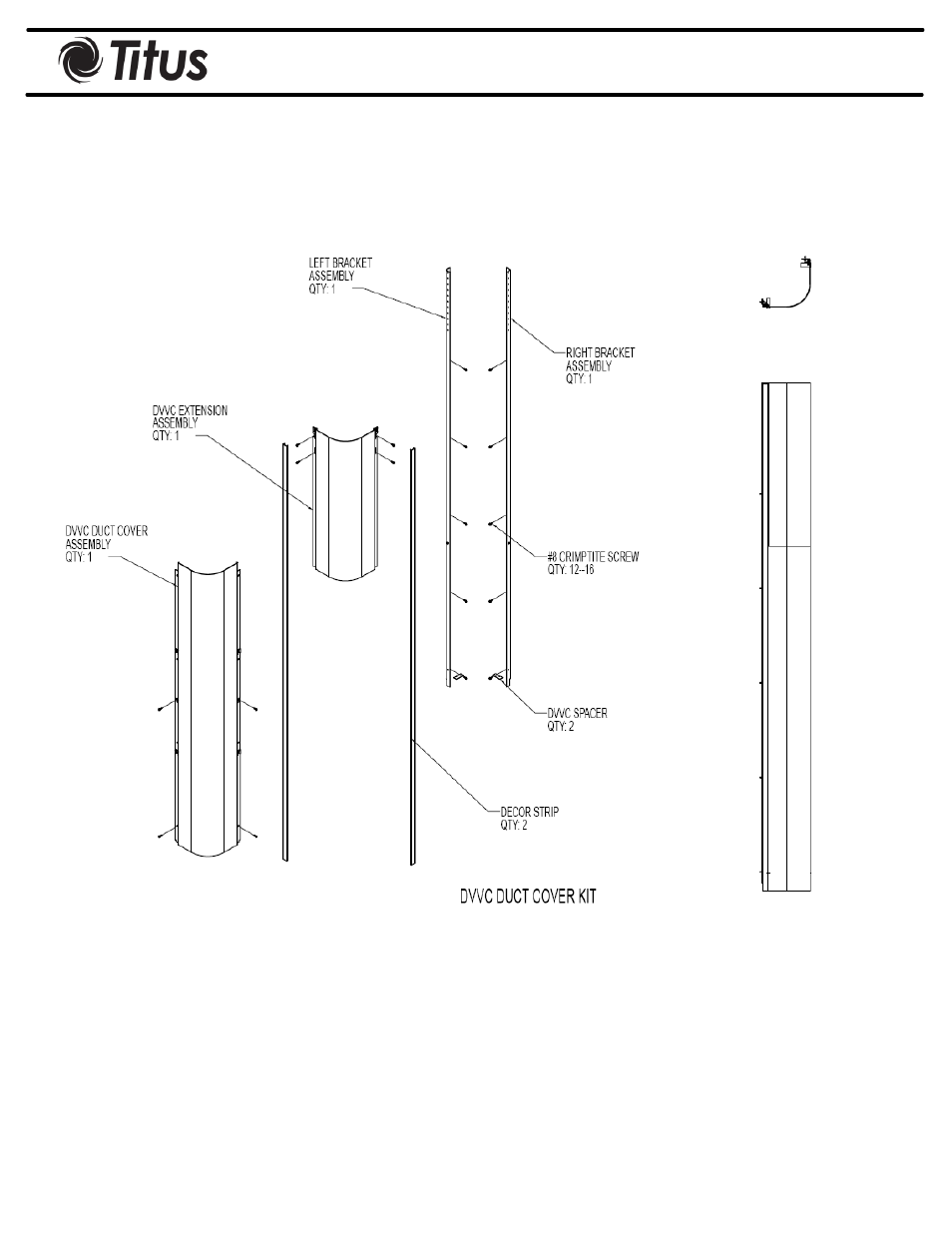Installation manual, Dvvc installation | Titus Displacment Ventilation User Manual | Page 8 / 22