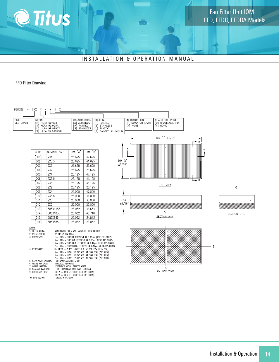 Titus FFD/FFDR/FFDRA User Manual | Page 14 / 16