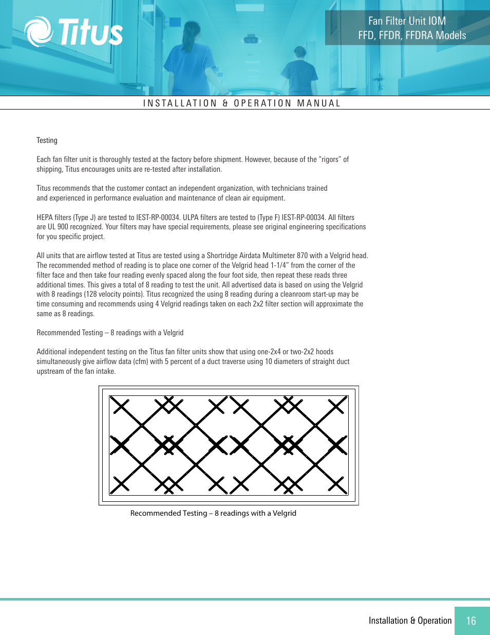 Titus FFD/FFDR/FFDRA User Manual | Page 16 / 16