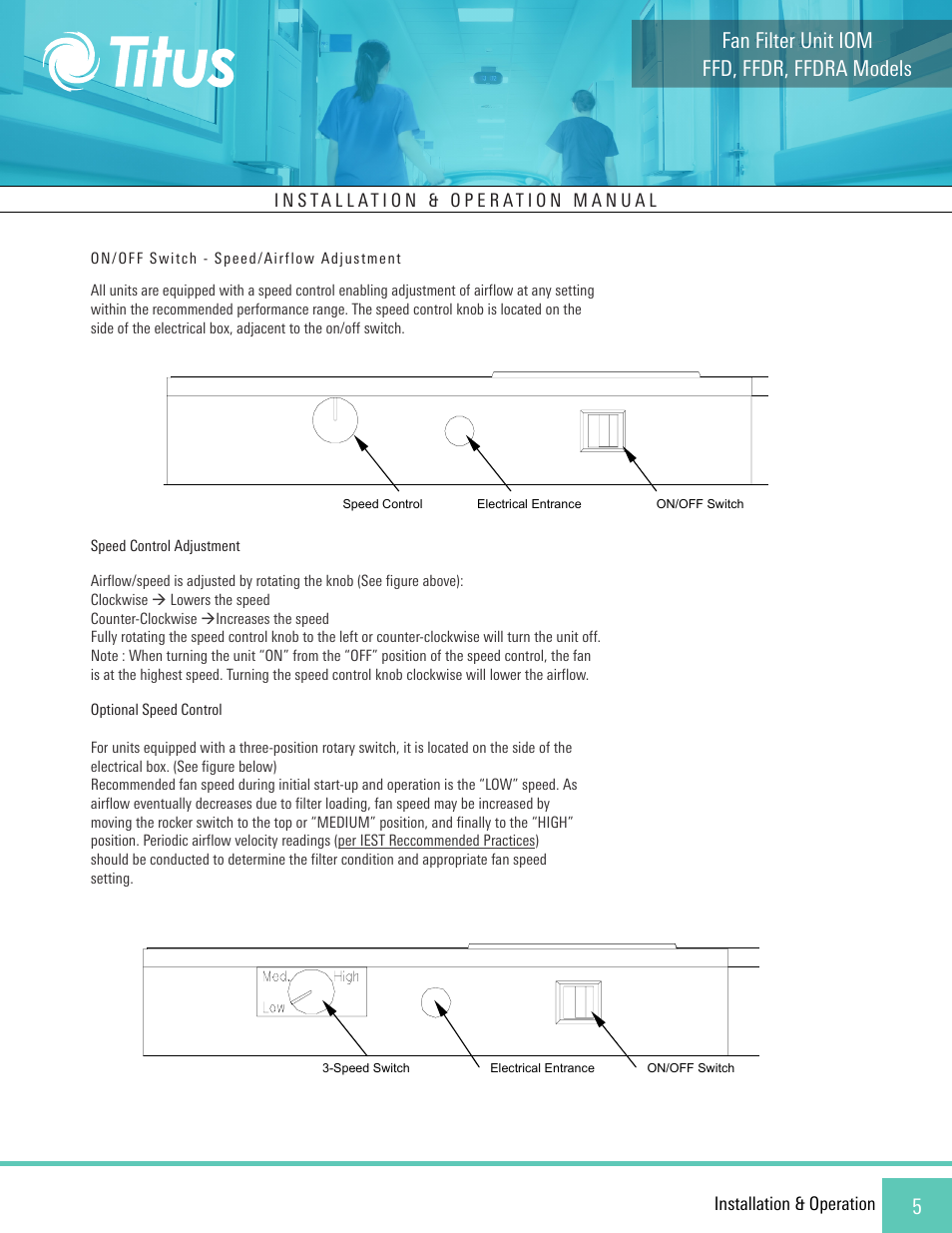 Ffd, ffdr, ffdra models fan filter unit iom | Titus FFD/FFDR/FFDRA User Manual | Page 5 / 16