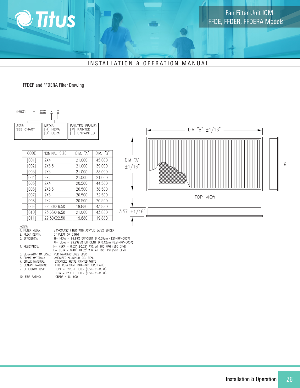 Titus FFDE/FFDER/FFDERA User Manual | Page 26 / 27