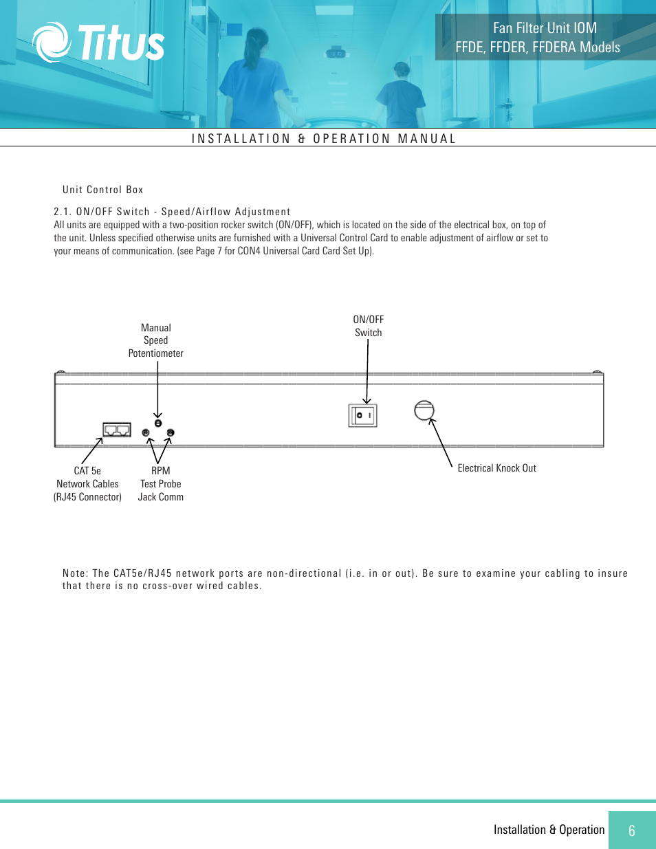 Ffde, ffder, ffdera models fan filter unit iom | Titus FFDE/FFDER/FFDERA User Manual | Page 6 / 27