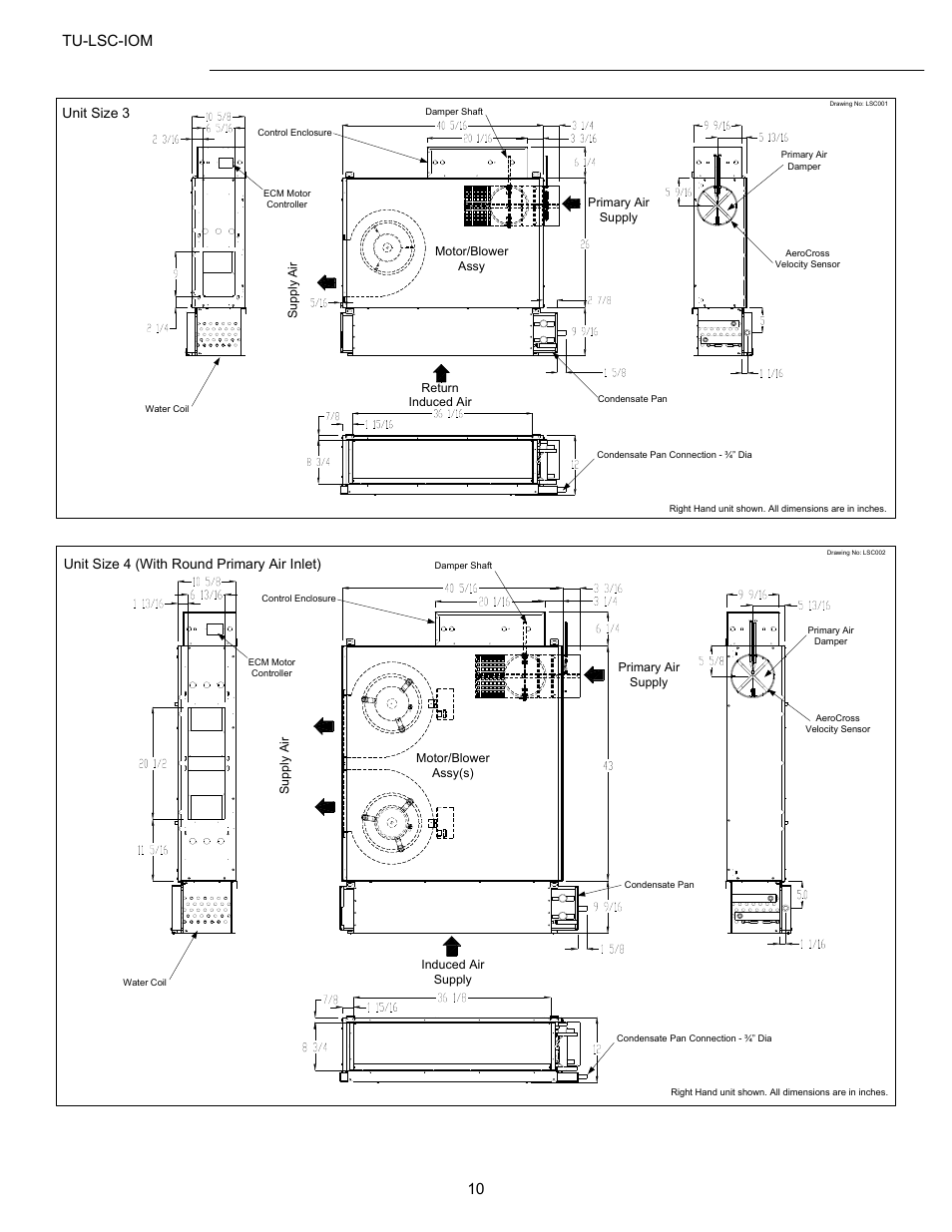 Dimensions, Tu-lsc-iom 10 | Titus LSC IOM User Manual | Page 10 / 27