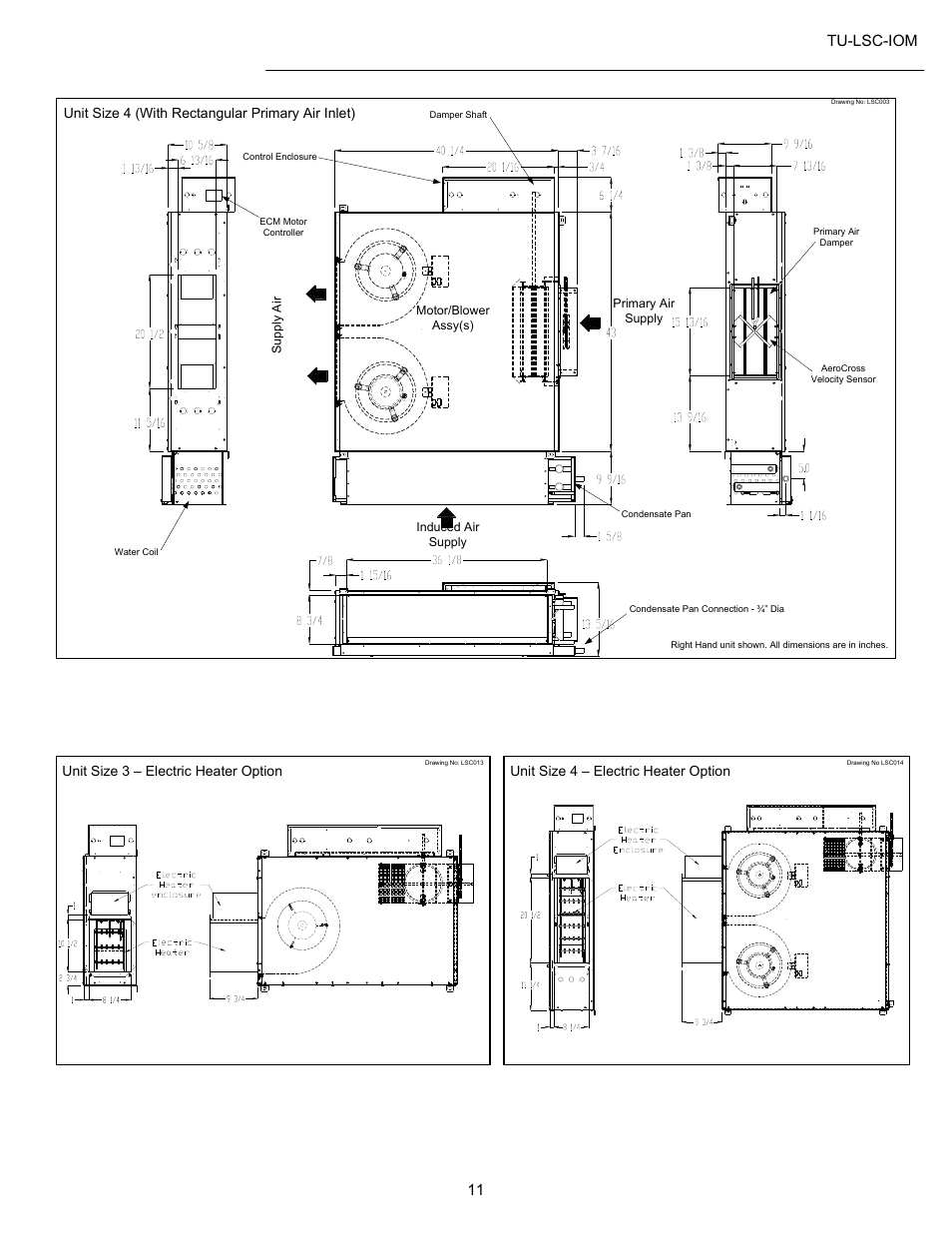 Dimensions (cont), Tu-lsc-iom | Titus LSC IOM User Manual | Page 11 / 27