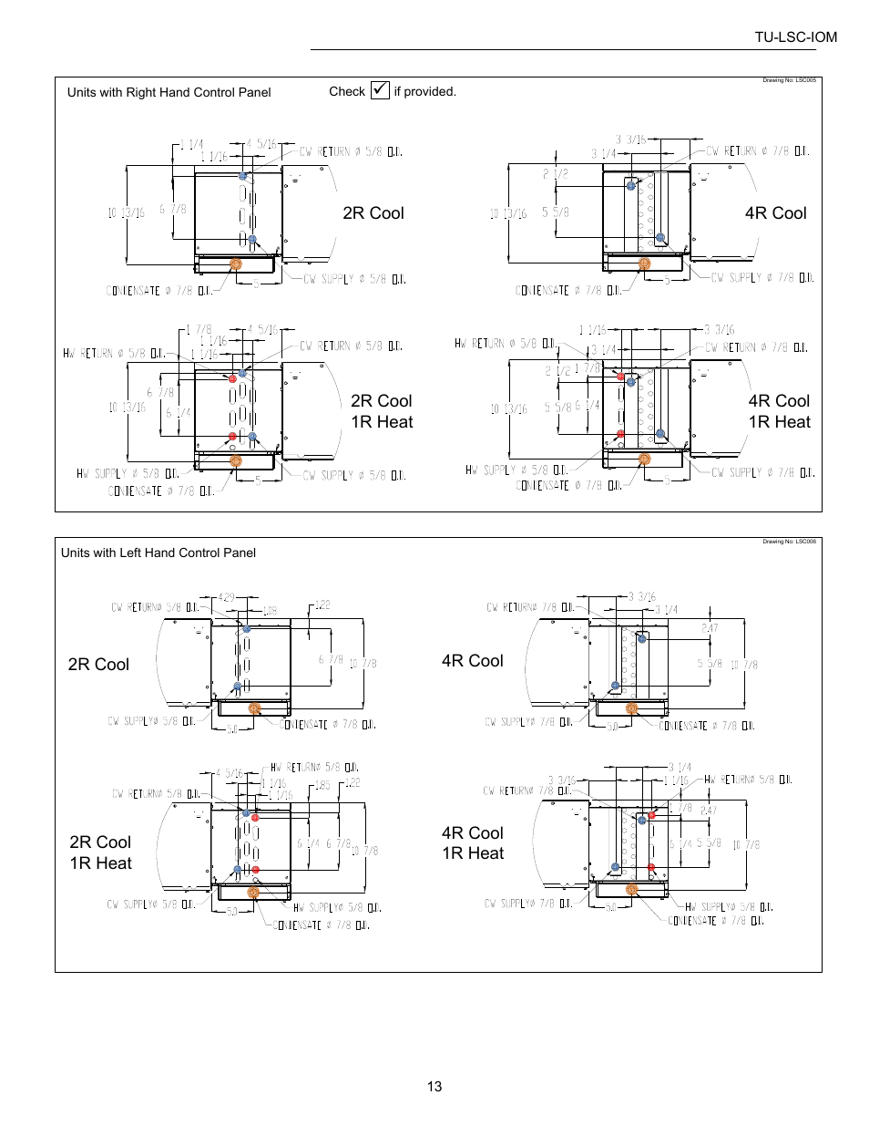 Water coil(s) connections | Titus LSC IOM User Manual | Page 13 / 27