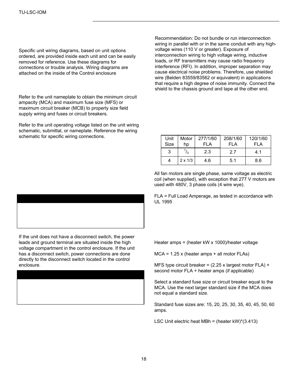 Installation - electrical | Titus LSC IOM User Manual | Page 18 / 27