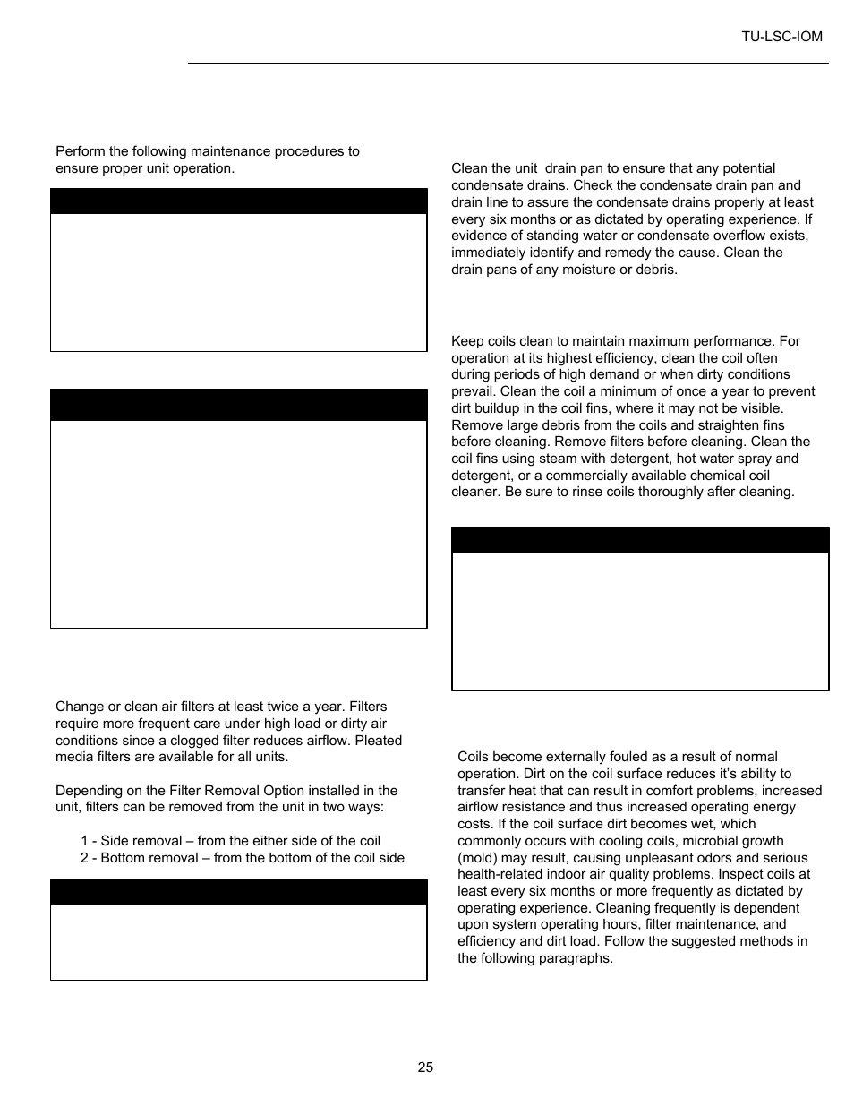 Maintenance | Titus LSC IOM User Manual | Page 25 / 27