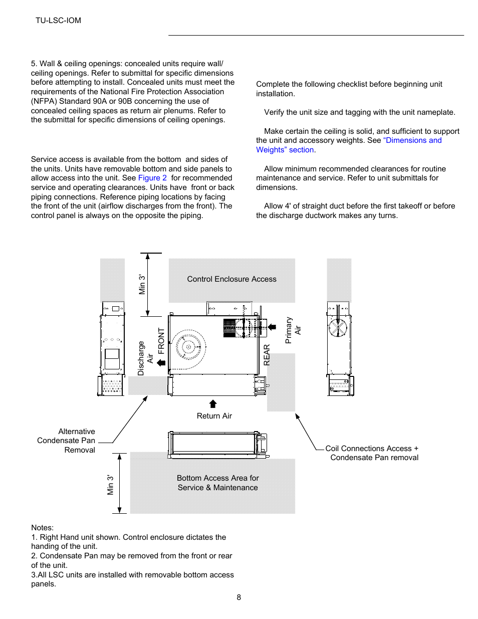 Pre – installation (cont.) | Titus LSC IOM User Manual | Page 8 / 27