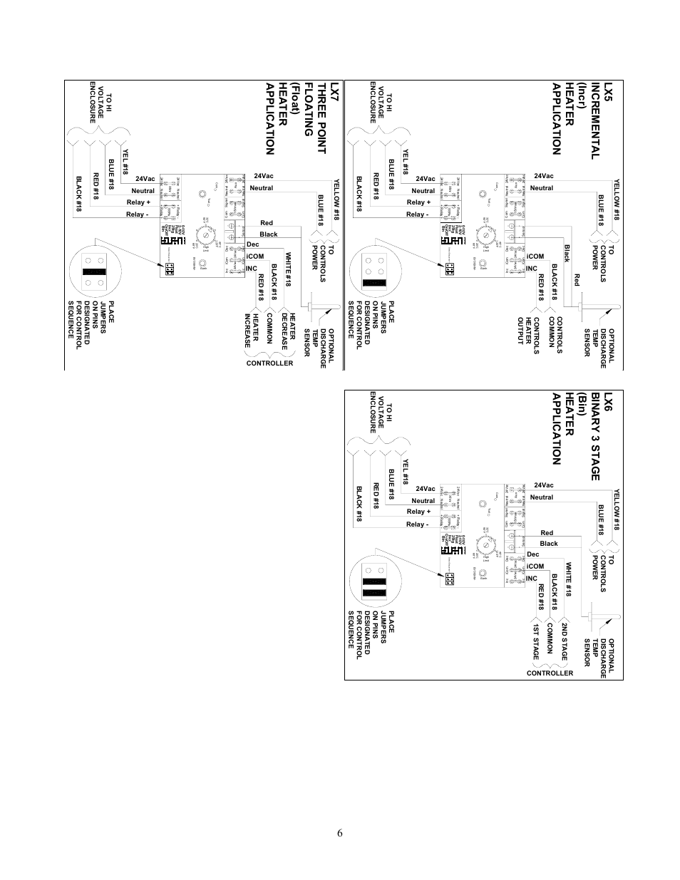 Lx5 incr ement al (i ncr) heater applic a tion, Lx6 binar y 3 st ag e (bi n ) heater applic a tion | Titus Lynergy User Manual | Page 6 / 7