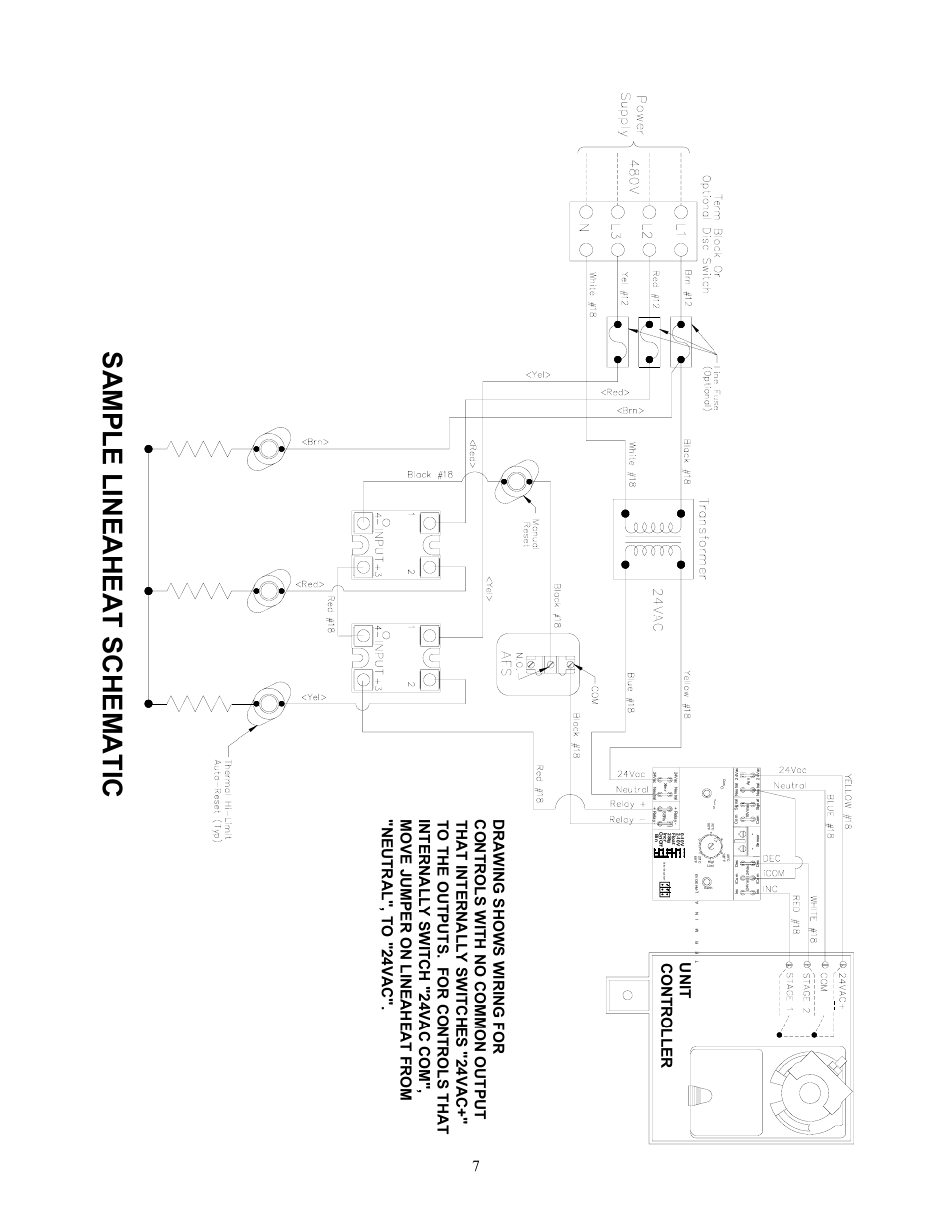 Sample lineaheat schematic, Un it c o ntroller | Titus Lynergy User Manual | Page 7 / 7