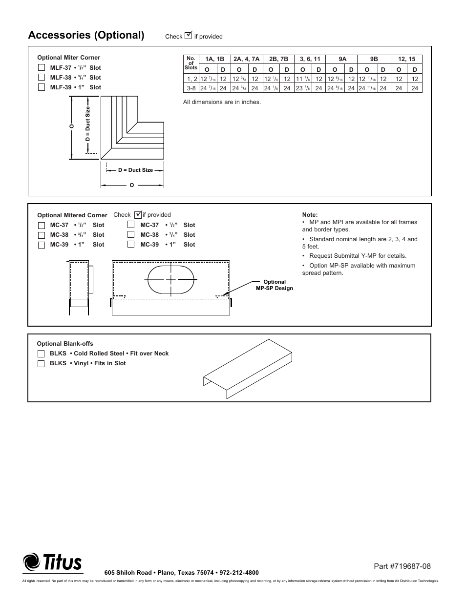 Accessories (optional) | Titus ML IOM User Manual | Page 8 / 8