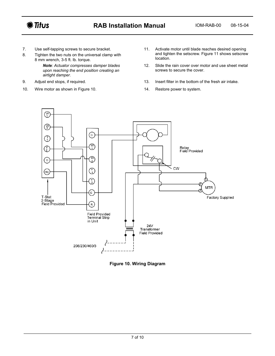 Rab installation manual | Titus RAB IOM User Manual | Page 7 / 12