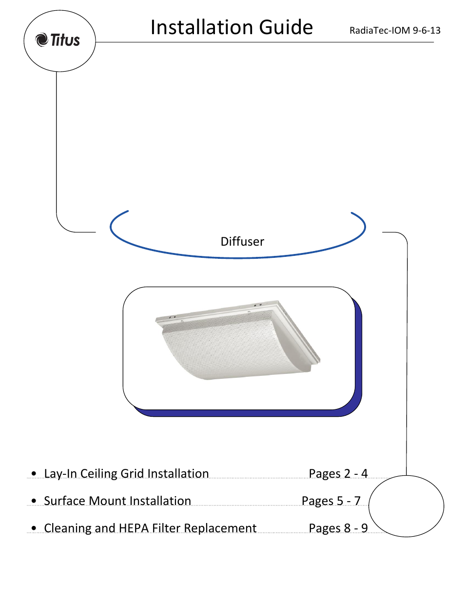 Titus RadiaTec IOM User Manual | 9 pages