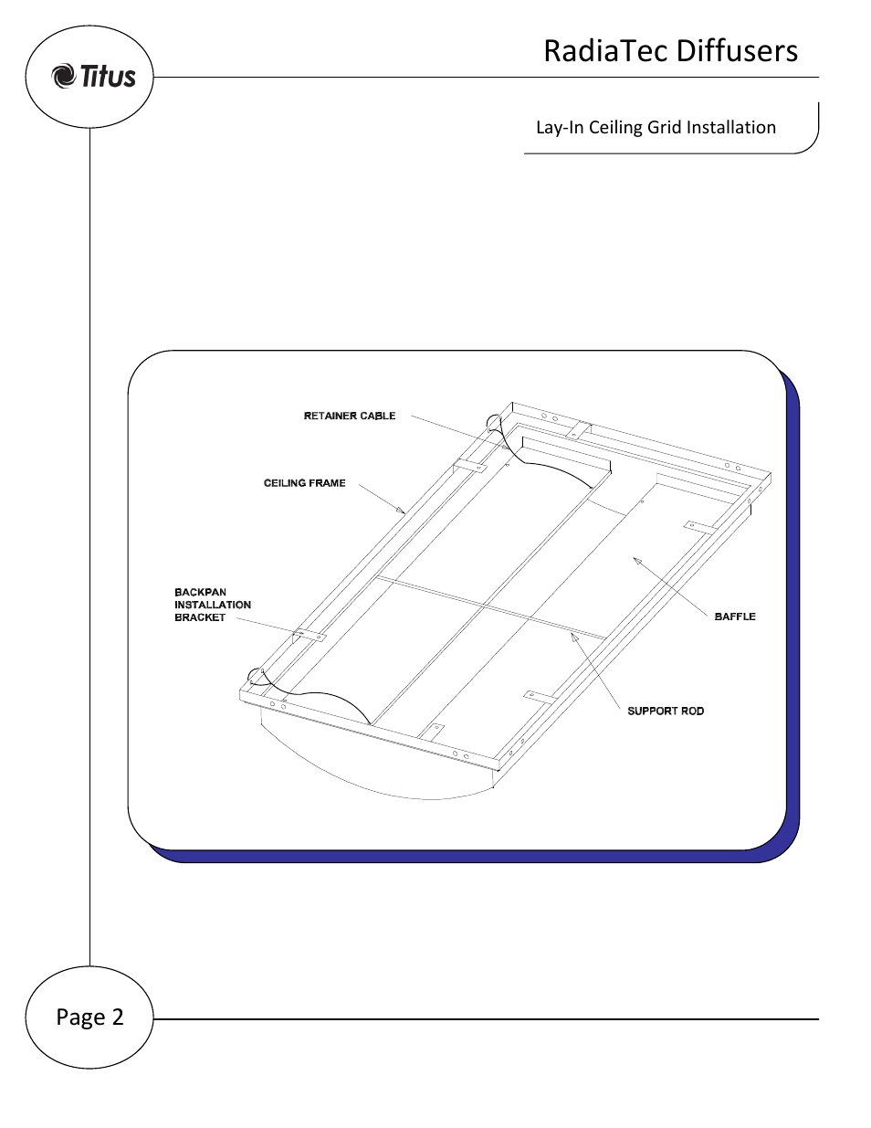 Radiatec diffusers | Titus RadiaTec IOM User Manual | Page 2 / 9