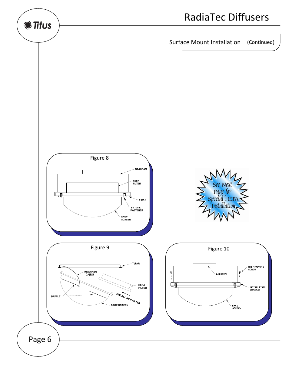 Radiatec diffusers, Page 6 | Titus RadiaTec IOM User Manual | Page 6 / 9