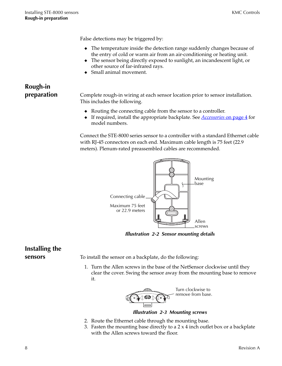 Rough-in preparation, Installing the sensors, Rough-in preparation installing the sensors | Titus Sensor STE-8001 and STE-8201 User Manual | Page 8 / 34