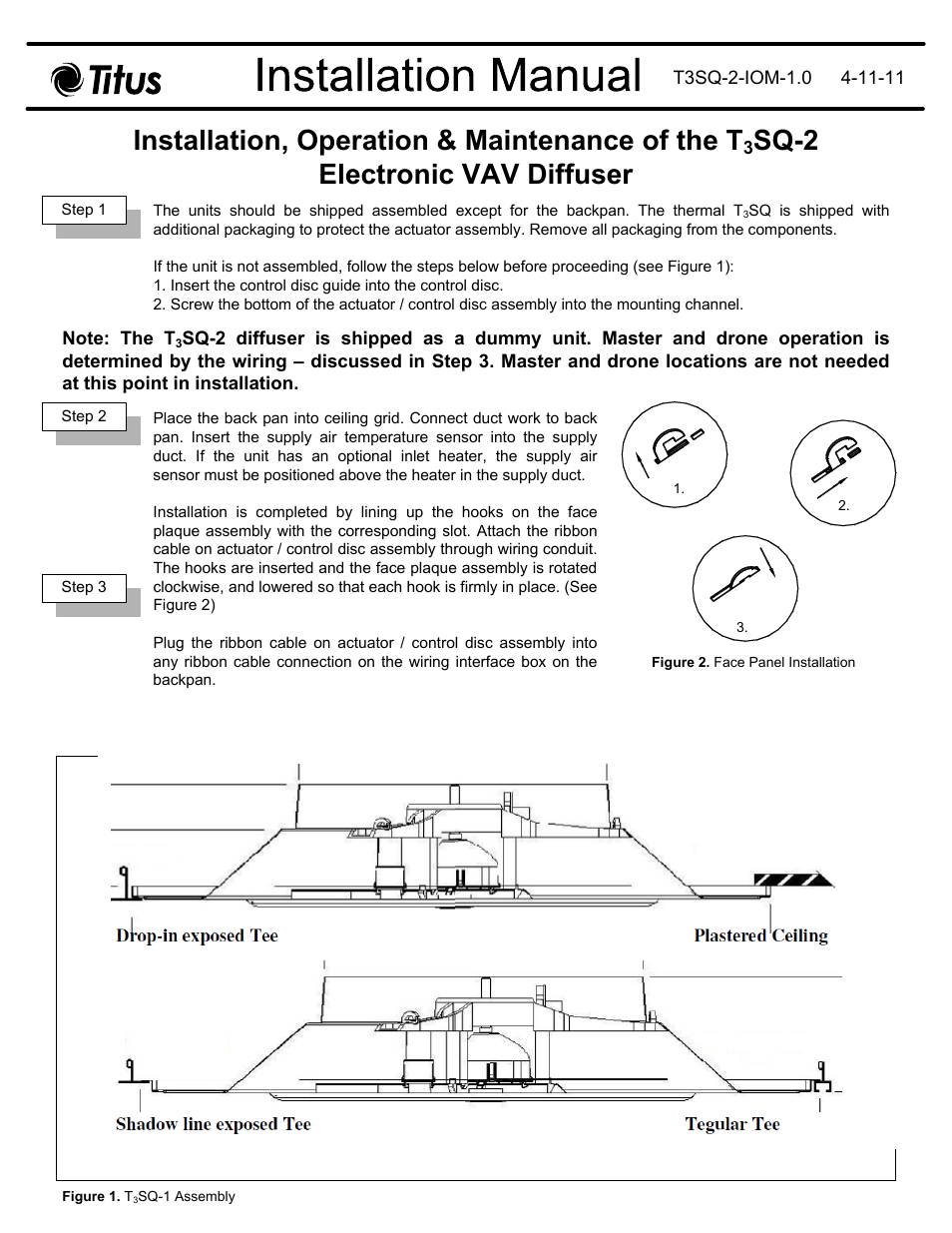 Titus T3SQ-2 IOM User Manual | 8 pages