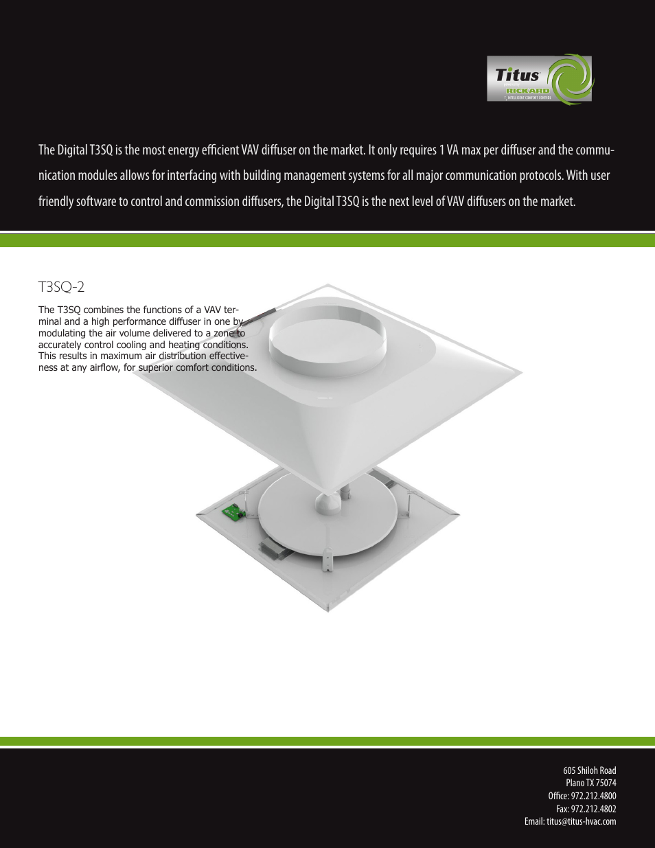 T3sq-2 | Titus T3SQ-2 Thermostat Operating Manual User Manual | Page 6 / 6