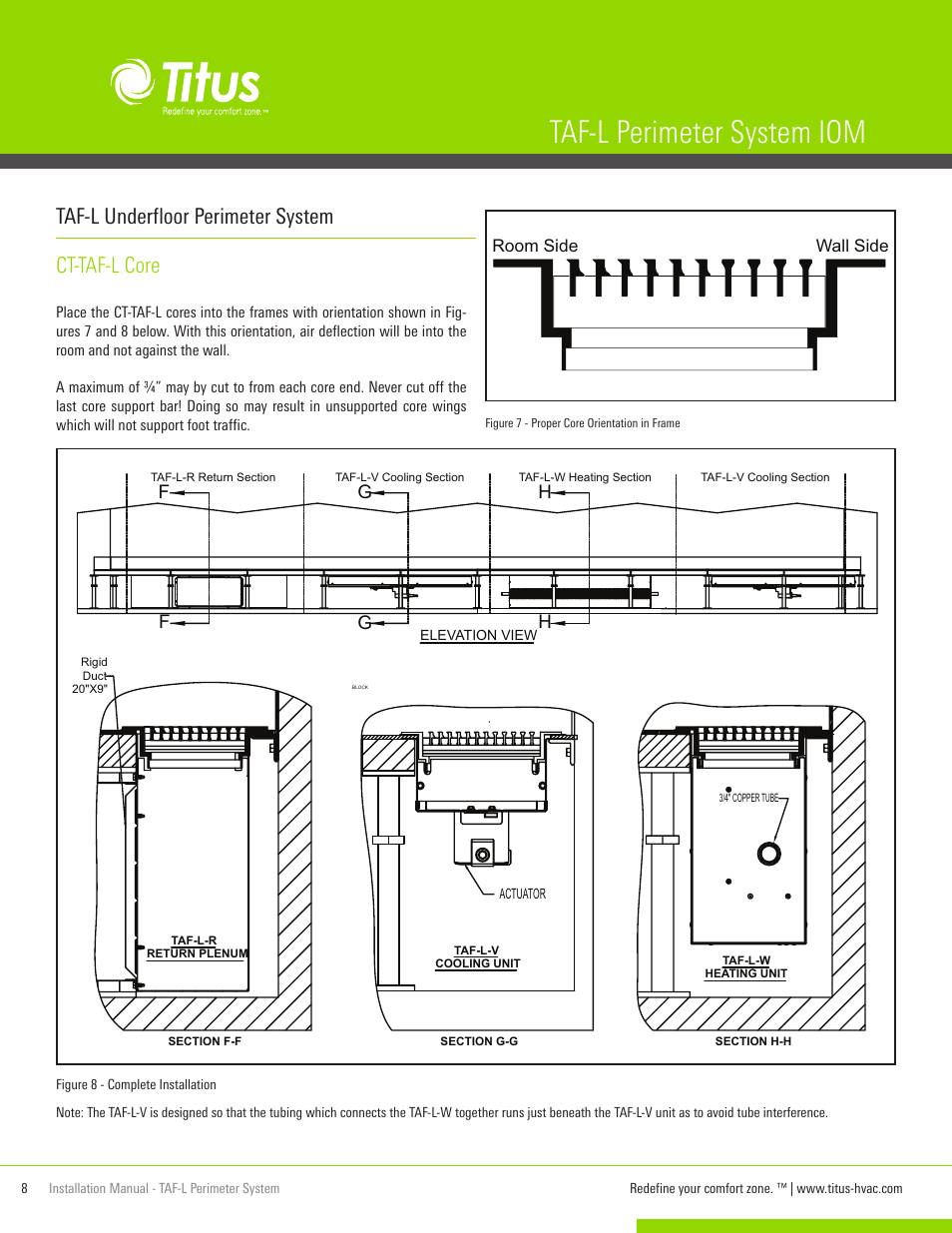 Taf-l perimeter system iom, Ct-taf-l core, Taf-l underfloor perimeter system | Titus TAF-L Perimeter System IOM User Manual | Page 8 / 10