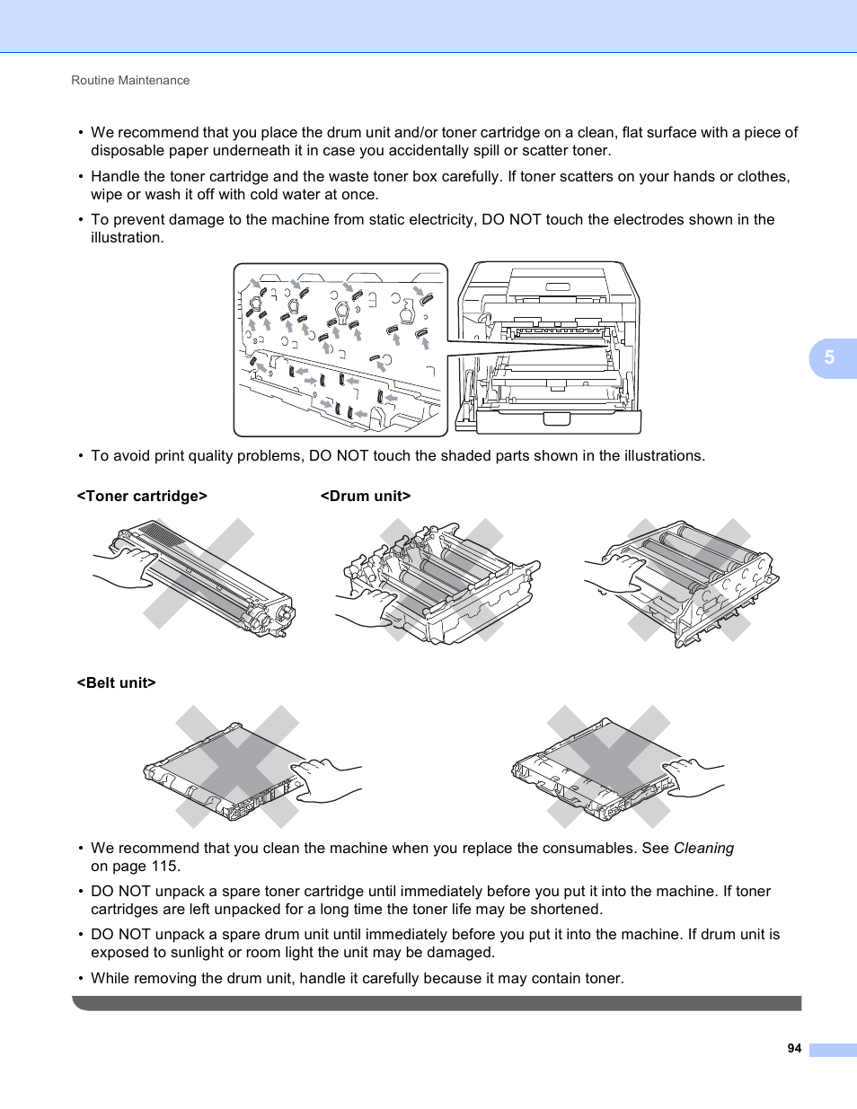 Toner cartridge> <drum unit, Belt unit | Brother HL 4570CDWT User Manual | Page 100 / 200